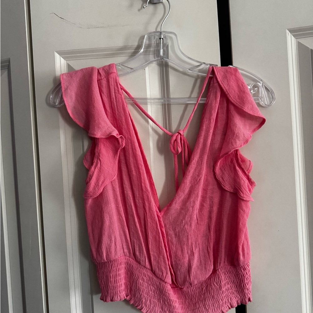 Pink Ruffled Women's Top